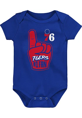 Philadelphia 76ers Baby Blue Pass Over Short Sleeve One Piece