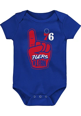 Philadelphia 76ers Baby Blue Hand Off Short Sleeve One Piece