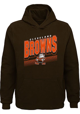 Brownie  Outer Stuff Cleveland Browns Boys Brown Big Time Long Sleeve Hooded Sweatshirt