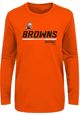 Brownie  Outer Stuff Cleveland Browns Youth Orange Engage Long Sleeve T-Shirt