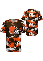 Cleveland Browns Youth Brown Cross Pattern Short Sleeve T-Shirt
