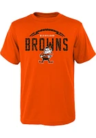 Brownie  Outer Stuff Cleveland Browns Boys Orange Blitz Ball Short Sleeve T-Shirt