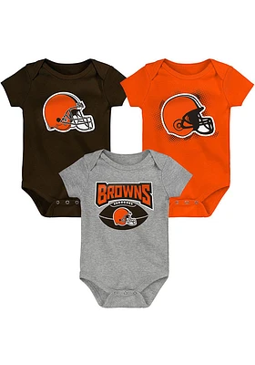 Cleveland Browns Baby Brown Game On Trio One Piece