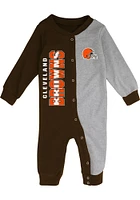 Cleveland Browns Baby Brown Half Time Coverall Long Sleeve One Piece