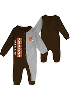 Cleveland Browns Baby Brown Half Time Coverall Long Sleeve One Piece