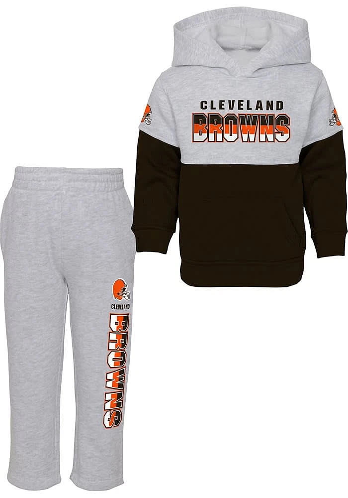 Cleveland Browns Infant Brown Playmaker Hood Set Top and Bottom