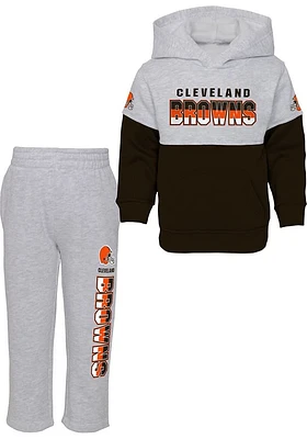 Cleveland Browns Infant Brown Playmaker Hood Set Top and Bottom