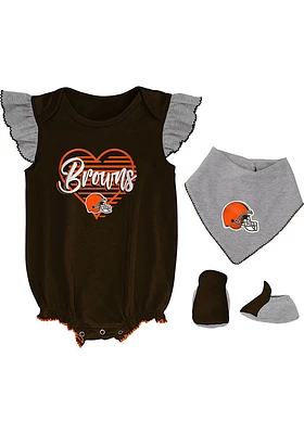 Cleveland Browns Baby Brown All The Love Bib Design Set One Piece