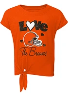 Cleveland Browns Toddler Girls Forever Love Top and Bottom Set Brown
