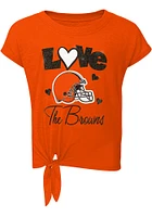 Cleveland Browns Girls Brown Forever Love Set Top and Bottom