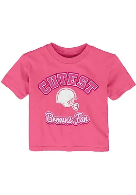 Cleveland Browns Infant Girls Cutest Fan Short Sleeve T-Shirt Pink