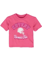 Cleveland Browns Infant Girls Cutest Fan Short Sleeve T-Shirt Pink