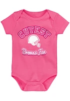 Cleveland Browns Baby Pink Cutest Fan Design Short Sleeve One Piece