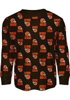 Cleveland Browns Kids Brown All Over Logo Set Loungewear PJ