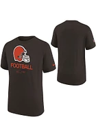 Nike Cleveland Browns Youth Brown Team Issue Sideline Short Sleeve T-Shirt