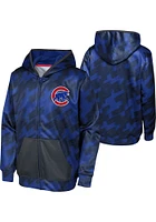 Chicago Cubs Youth Blue Ticker Tape Long Sleeve Full Zip Jacket
