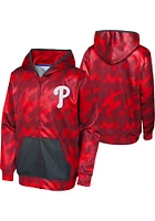 Philadelphia Phillies Youth Red Ticker Tape Long Sleeve Full Zip Jacket