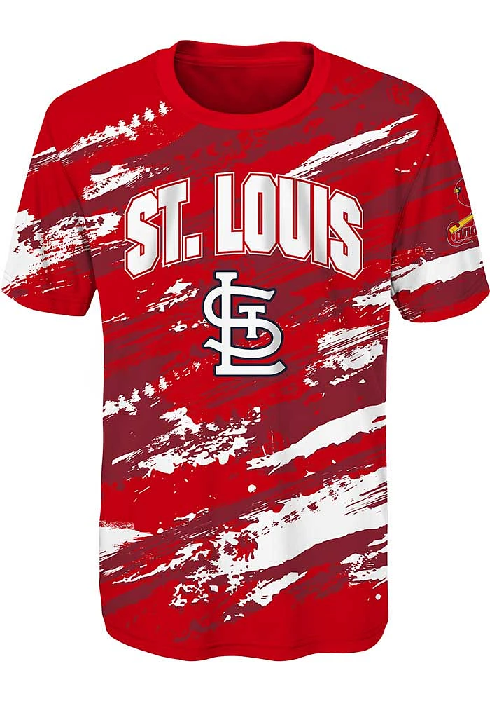 St Louis Cardinals Youth Red Stealing Home Short Sleeve T-Shirt