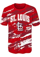 St Louis Cardinals Youth Red Stealing Home Short Sleeve T-Shirt