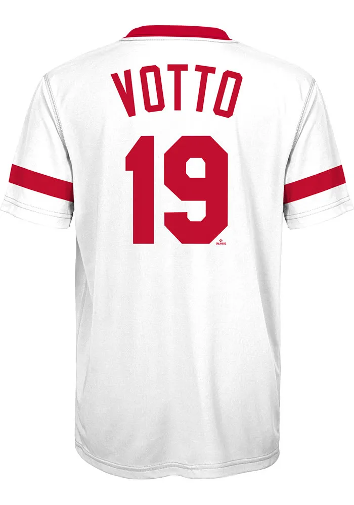 Joey Votto Cincinnati Reds Youth White Sublimated NN Player Tee