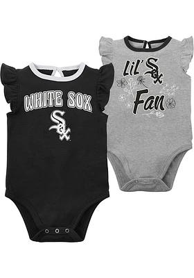Chicago White Sox Baby Black Little Fan Set One Piece