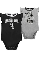 Chicago White Sox Baby Black Little Fan Set One Piece