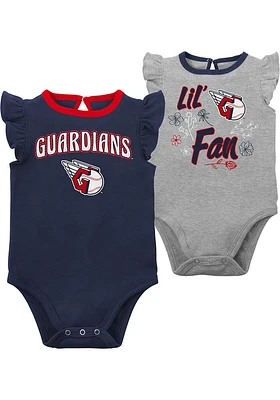 Cleveland Guardians Baby Navy Blue Little Fan Set One Piece