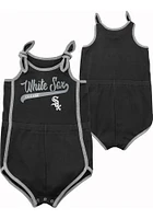 Chicago White Sox Baby Black Hit and Run Romper Short Sleeve One Piece