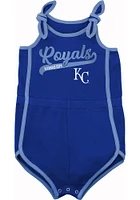 Kansas City Royals Toddler Girls Blue Hit and Run Romper Short Sleeve Dress