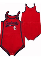 St Louis Cardinals Toddler Girls Red Hit and Run Romper Short Sleeve Dress
