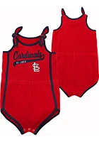 St Louis Cardinals Baby Red Hit and Run Romper Short Sleeve One Piece
