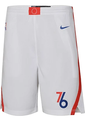 Nike Philadelphia 76ers Youth White City Edition Swingman Shorts