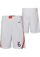 Nike Philadelphia 76ers Youth White City Edition Swingman Shorts