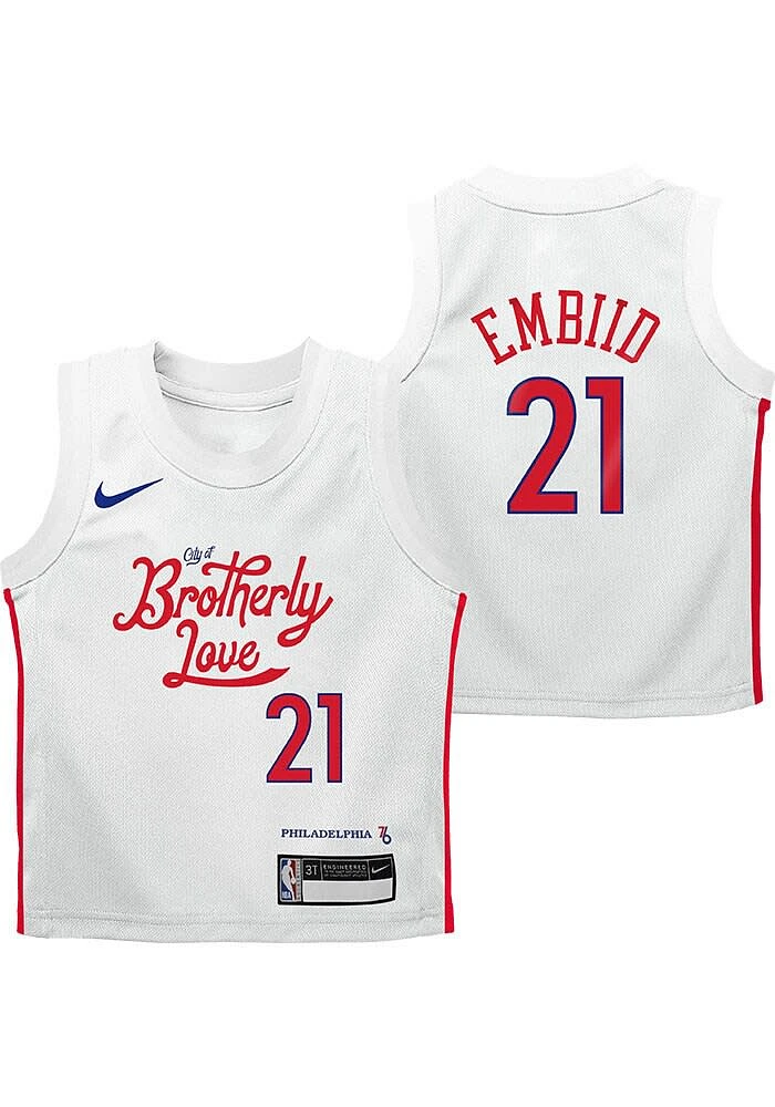 Joel Embiid Nike Philadelphia 76ers Toddler White City Edition Replica Jersey Basketball