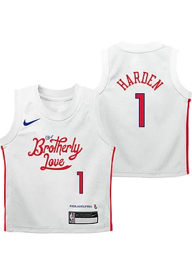 James Harden  Nike Philadelphia 76ers Toddler White City Edition Replica Jersey Basketball