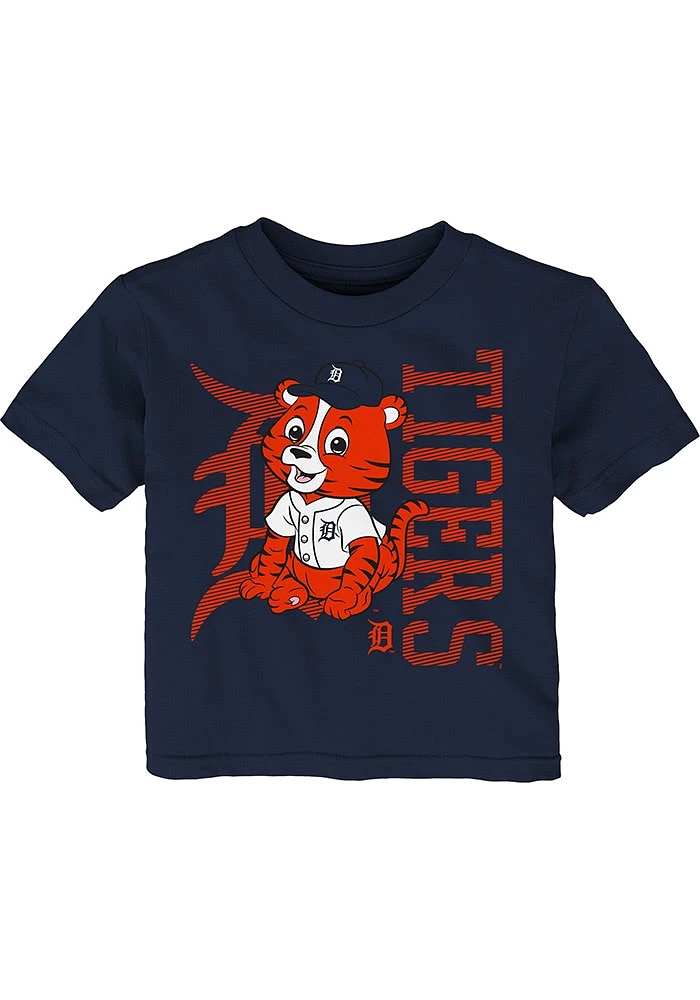 Paws Detroit Tigers Infant Baby Mascot 2.0 Short Sleeve T-Shirt Navy Blue