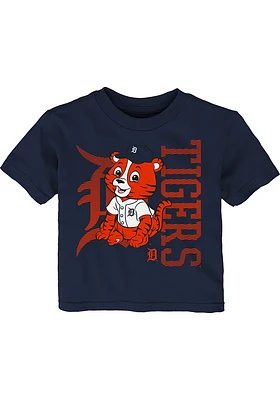 Paws Detroit Tigers Infant Baby Mascot 2.0 Short Sleeve T-Shirt Navy Blue