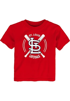 St Louis Cardinals Infant Swing Bats Short Sleeve T-Shirt Red