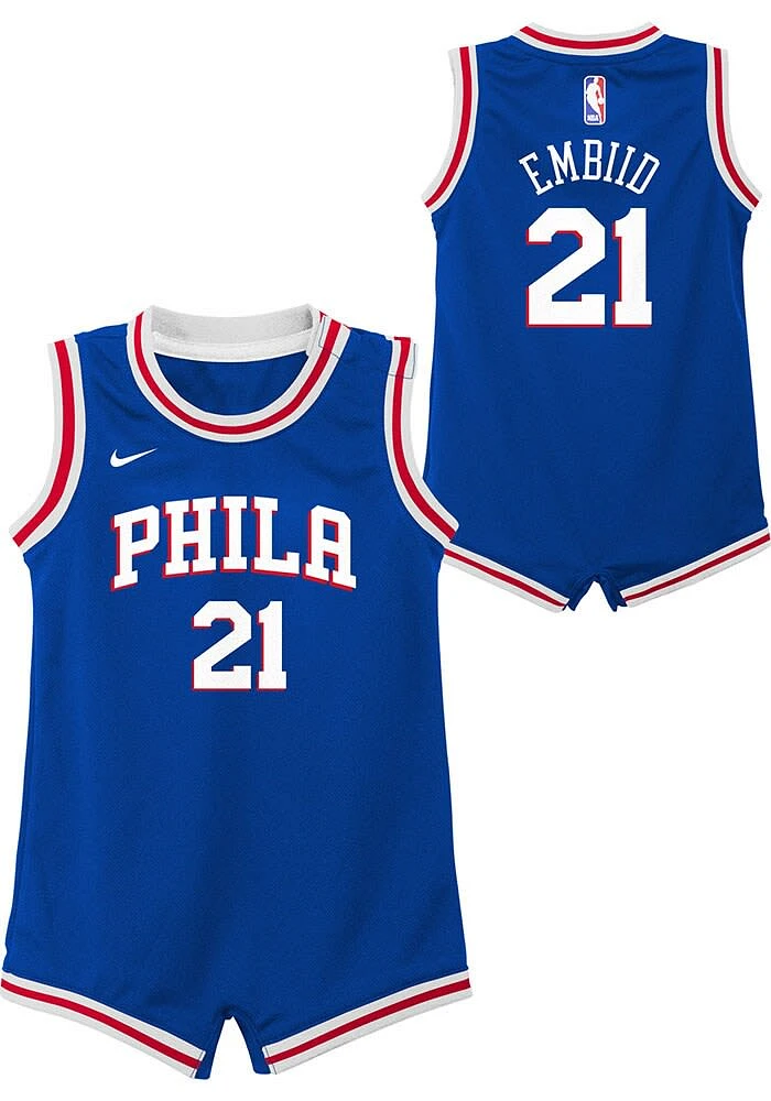 76ers Baby Joel Embiid Nike NBA Replica Romper Basketball Jersey