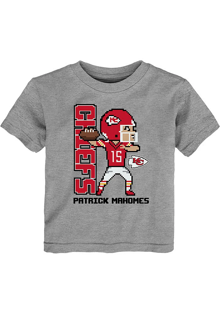 Patrick Mahomes Kansas City Chiefs Toddler Grey Pixel Player Short Sleeve T Shirt