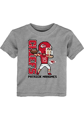Patrick Mahomes Kansas City Chiefs Toddler Grey Pixel Player Short Sleeve T Shirt