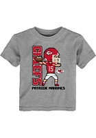 Patrick Mahomes Kansas City Chiefs Toddler Grey Pixel Player Short Sleeve T Shirt