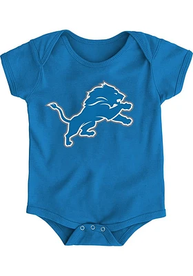 Detroit Lions Baby Blue Primary Logo Designed Short Sleeve One Piece