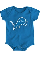 Detroit Lions Baby Blue Primary Logo Designed Short Sleeve One Piece