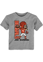 Joe Burrow Cincinnati Bengals Toddler Grey Pixel Player Short Sleeve T Shirt