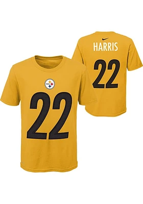 Najee Harris Pittsburgh Steelers Youth Gold Player Pride Tee