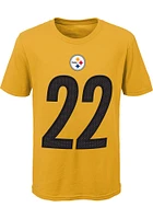 Najee Harris Pittsburgh Steelers Youth Gold Player Pride Tee