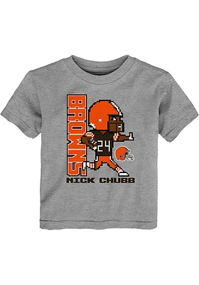 Nick Chubb Cleveland Browns Toddler Grey Pixel Player Short Sleeve T Shirt