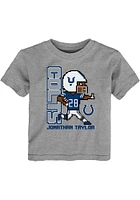 Jonathan Taylor Indianapolis Colts Toddler Grey Pixel Player Short Sleeve T Shirt