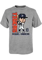 Miguel Cabrera Detroit Tigers Youth Grey Pixel Player Tee